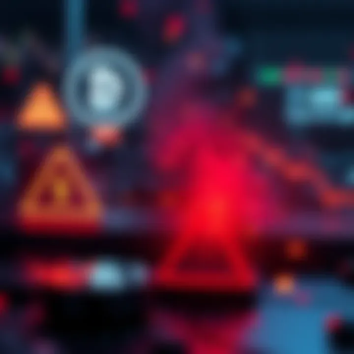 A visual representation of WLFI’s USD1 stablecoin facing a depeg crisis with warning symbols and graphs showing decline.