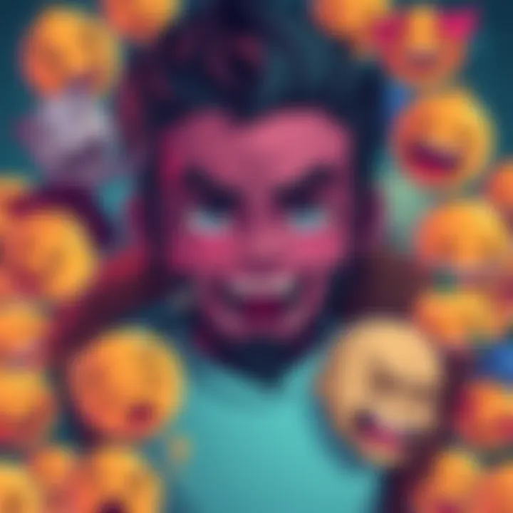 A Wojak character with an expressive face, surrounded by various reaction emojis, showcasing different emotions.