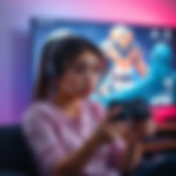 Woman considering game uninstall offer A woman looks thoughtful while holding a gaming controller, pondering the $100 offer to uninstall a game, with a reflected gaming screen in the background.