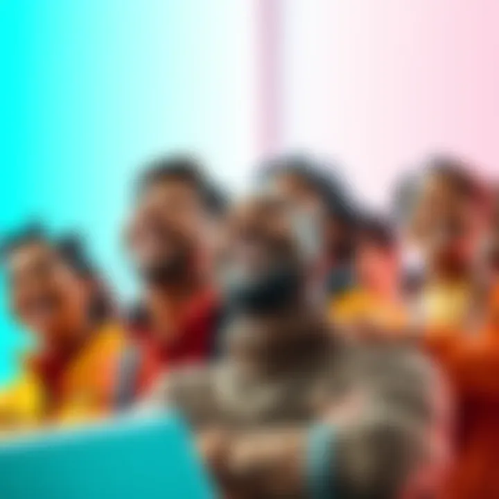 A group of diverse workers smiling, celebrating their shift from corporate jobs to embracing AI technology and freedom.