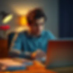 A person sitting at a desk with bills and a laptop, looking stressed about being denied a personal loan despite having a good credit score.