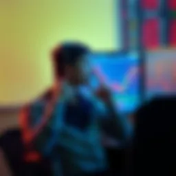 A worried trader sitting in front of a computer screen displaying falling stock prices, illustrating the stress of significant trading losses