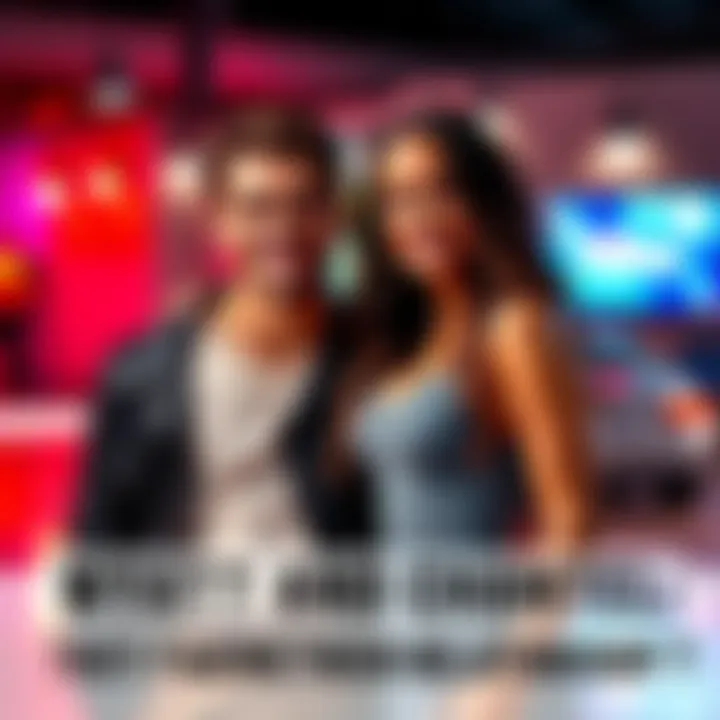 Wyatt and Chantel posing close together, smiling, in a staged promotional photo with a bright background