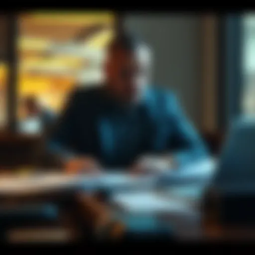 Wyatt Considering Allegations A man with a serious expression sitting at a table, pondering over allegations of steroid use, surrounded by papers and a laptop.