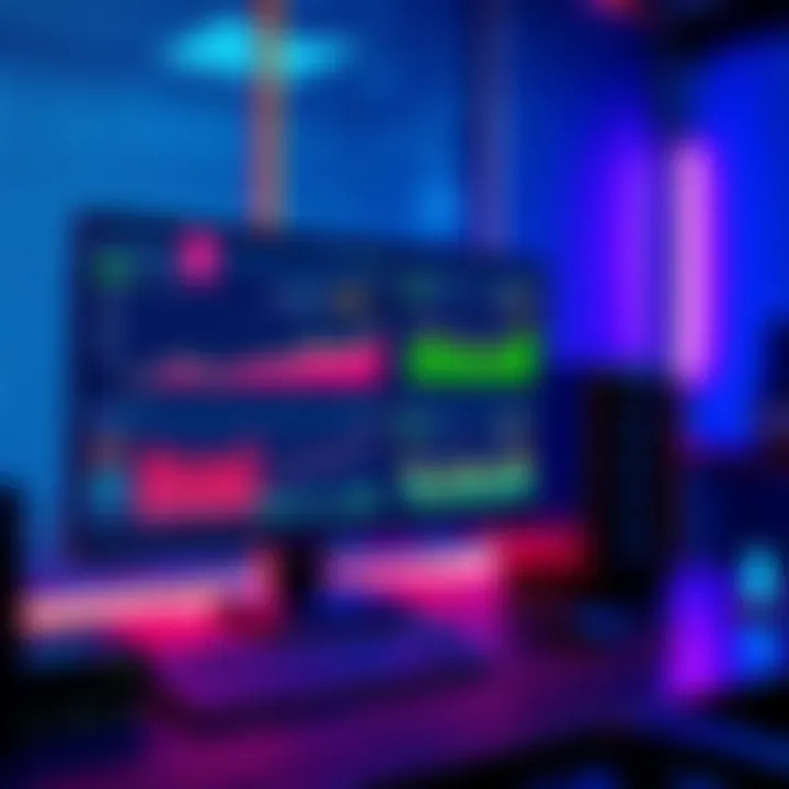 Optimizing CPU Performance for Xmrig A sleek desktop setup displaying performance metrics for Xmrig mining on i7 and i5 CPUs