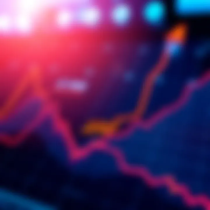 A graph showing the sharp increase of XRP cryptocurrency values with arrows pointing upwards