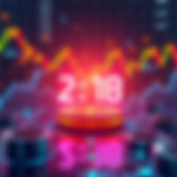 An illustration showing a digital representation of XRP ETFs with a launch countdown and financial graphs in the background.