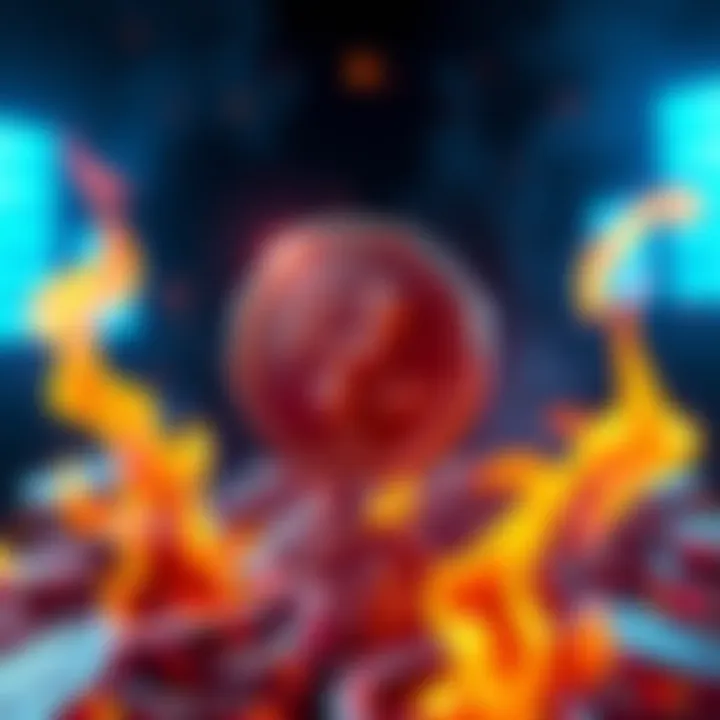 Illustration of XRP tokens with flames symbolizing a token burn, representing scarcity and potential price increase.