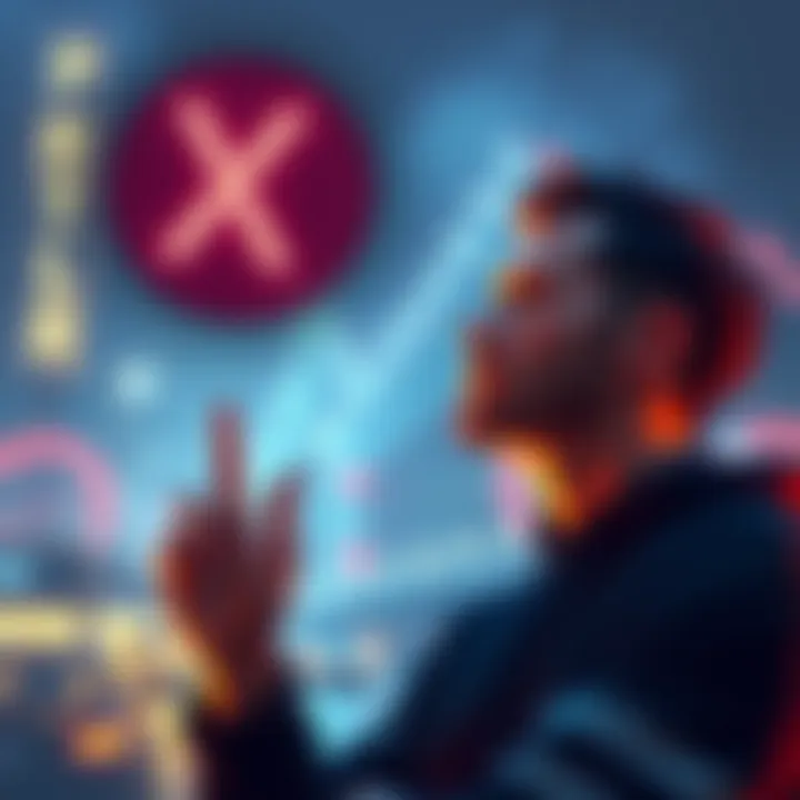 A graphic showing a person contemplating whether to hold or sell their XRP investment amidst market changes.