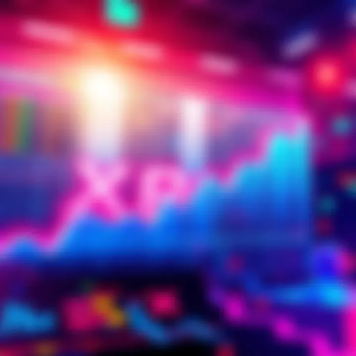 Graph showing the upward trend of XRP prices with dynamic visuals