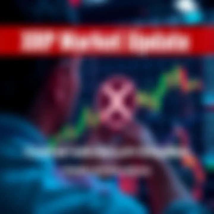 Person looking at a stock chart with XRP logo, showing rising trends before a deadline.