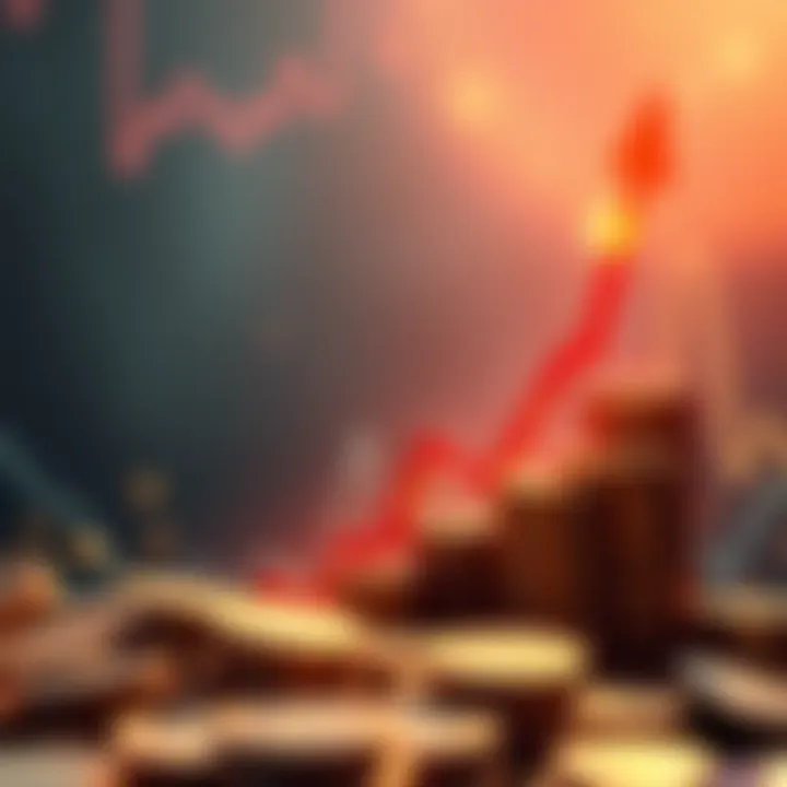 A graphic showing a rising chart with XRP coins and a dollar sign, indicating potential price growth in 2026