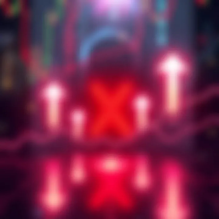 A visual representation of XRP's projected price trends over the next five years, featuring upward and downward arrows to signify potential market fluctuations.