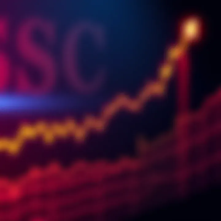 Graph showing XRP price action with upward momentum and SEC symbol in the background