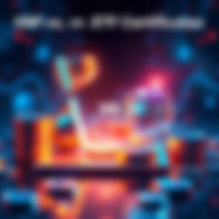 A visual comparison of XRP cryptocurrency and ETF certificates, showcasing their pros and cons for investors.