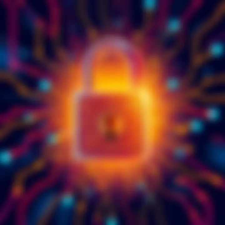 Graphic showing a digital padlock with a crack indicating a vulnerability, representing BitLocker's security issues with the YellowKey exploit.