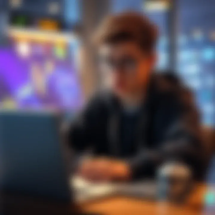 Young man exploring cryptocurrency investments An 18-year-old looking at cryptocurrency charts on a laptop, eager to learn about investing.