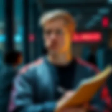 Young man seeking relationship advice A 20-year-old man looking thoughtful, holding a notebook and pen, seeking relationship and surgery advice from others.