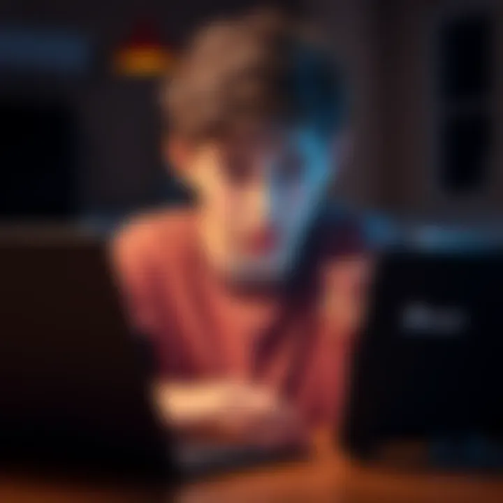 A 17-year-old looking worried while using a laptop, with PayPal and Revolut logos visible on the screen