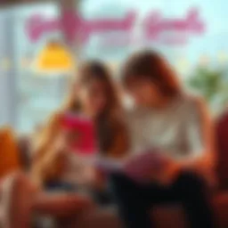 A young couple sitting together, one holding a notebook, discussing their aspirations and goals, with a light-hearted and creative atmosphere.