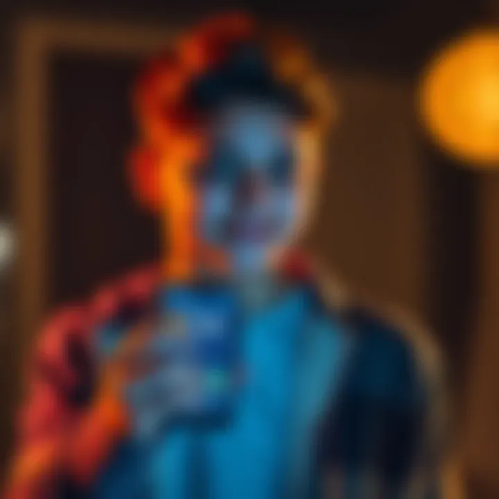 A 22-year-old individual holding a smartphone displaying Bitcoin stats while looking optimistic about their savings