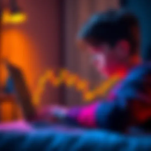 An 18-year-old gazes at a Bitcoin price chart on a laptop, contemplating whether to sell or hold their investment after a recent drop.