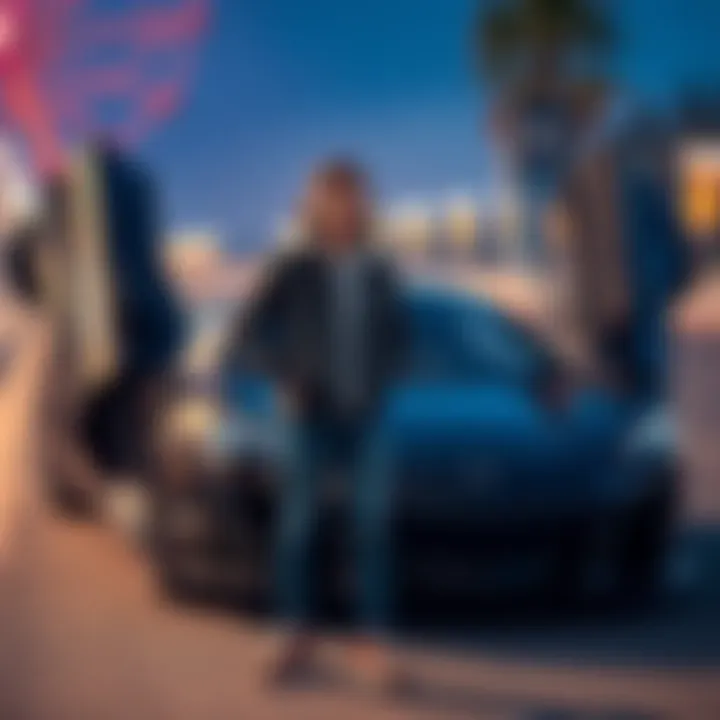 A 20-year-old standing next to a McLaren sports car, smiling proudly after purchasing it with Monero funds.