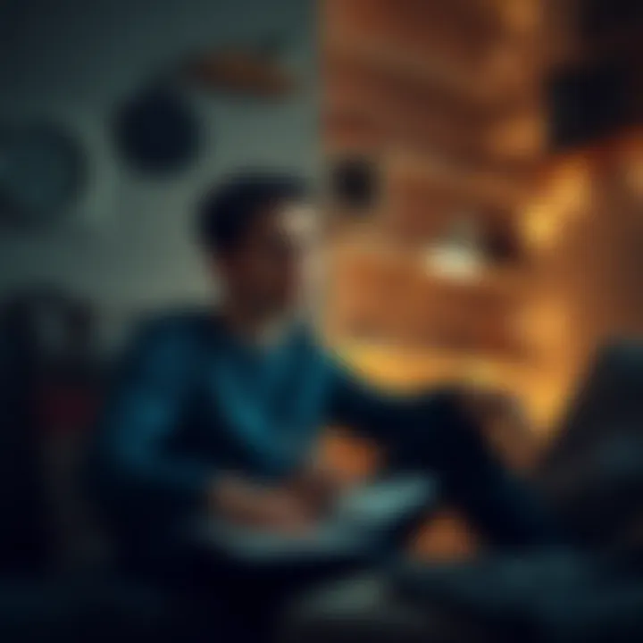 A 20-year-old sitting in a cozy room, deep in thought about personal security and memory, with a notebook and a pen beside them, symbolizing their unique approach to storing their seed phrase.