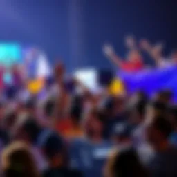 A diverse group of people enthusiastically supporting Yoyocoin with banners and signs, showcasing their excitement for the cryptocurrency.