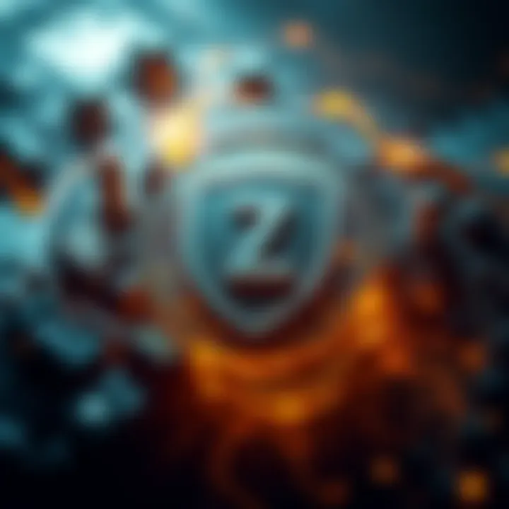 Zcash logo displayed prominently with a shield symbol representing security and resilience