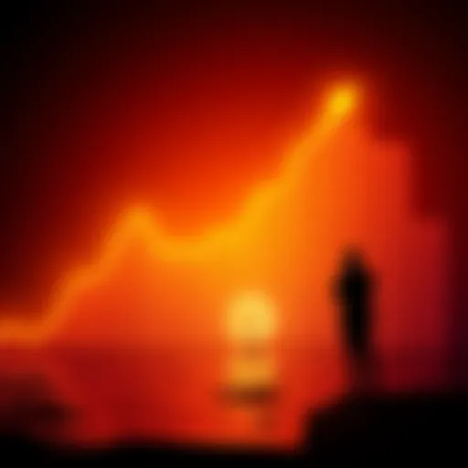 Graph showing a potential rise in Zcash price with an upward trend line and a silhouette of a person looking at it