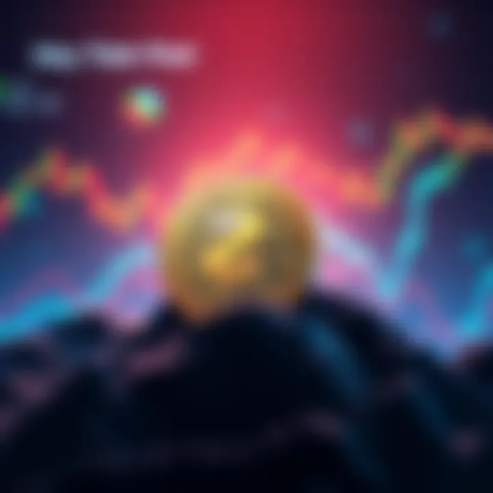 A visual representation of ZEC coin standing out against a backdrop of downward-trending market charts, highlighting its unexpected strength.